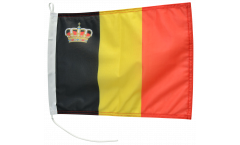 Drapeau pour bateau Belgique avec couronne - 30 x 40 cm