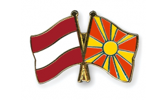 Pin's épinglette de l'amitié Autriche - Macédoine du Nord - 22 mm