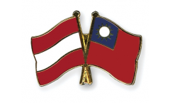 Pin's épinglette de l'amitié Autriche - Taiwan - 22 mm