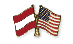 Pin's épinglette de l'amitié Autriche - USA - 22 mm