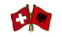 Pin's épinglette de l'amitié Suisse - Albanie - 22 mm