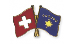 Pin's épinglette de l'amitié Suisse - Kosovo - 22 mm