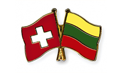 Pin's épinglette de l'amitié Suisse - Lituanie - 22 mm