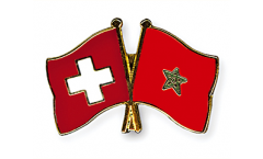 Pin's épinglette de l'amitié Suisse - Maroc - 22 mm