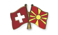 Pin's épinglette de l'amitié Suisse - Macédoine du Nord - 22 mm