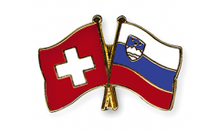Pin's épinglette de l'amitié Suisse - Slovénie - 22 mm