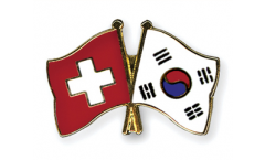 Pin's épinglette de l'amitié Suisse - Corée du Sud - 22 mm