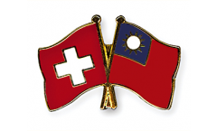 Pin's épinglette de l'amitié Suisse - Taiwan - 22 mm