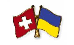 Pin's épinglette de l'amitié Suisse - Ukraine - 22 mm