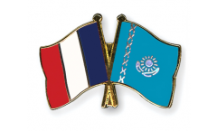 Pin's épinglette de l'amitié France - Kazakhstan - 22 mm