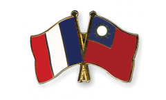Pin's épinglette de l'amitié France - Taiwan - 22 mm