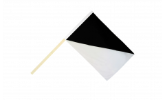 Drapeau Noir et blanc sur hampe - 60 x 90 cm
