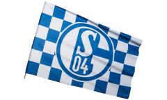 Drapeau FC Schalke 04 Karo sur hampe - 60 x 90 cm