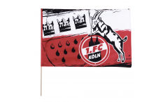 Drapeau 1. FC Köln Wappen sur hampe - 60 x 90 cm