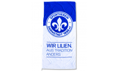 Drapeau SV Darmstadt 98 Wir Lilien - aus Tradition anders - 120 x 250 cm