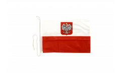 Drapeau pour bateau Pologne avec aigle - 30 x 40 cm