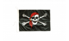Drapeau pour bateau Pirate avec foulard - 30 x 40 cm