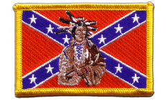 Écusson brodé confédéré USA Sudiste avec Indien - 8 x 6 cm