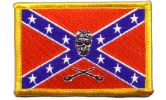 Écusson brodé confédéré USA Sudiste avec crâne Rebel Skull - 8 x 6 cm