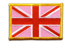 Écusson brodé Royaume-Uni Union Jack rose - 8 x 6 cm