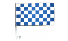 Drapeau de voiture Damier Bleu-Blanc - 30 x 40 cm