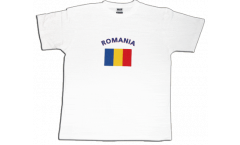 Tee Shirt / T-Shirt Roumanie, blanc, Taille L, Round-T