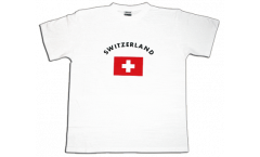 Tee Shirt / T-Shirt Suisse, blanc, Taille XL, Round-T