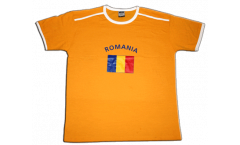 Tee Shirt / T-Shirt Roumanie, orange-blanc, Taille L, Soccer-T