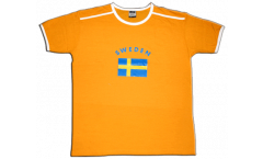 Tee Shirt / T-Shirt Suède, orange-blanc, Taille XL, Soccer-T