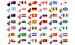 Kit drapeaux sur hampe Football 2010, 32 pays - 30 x 45 cm