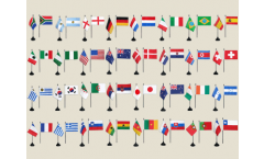 Kit drapeaux de table Football 2010, 32 pays - 10 x 15 cm