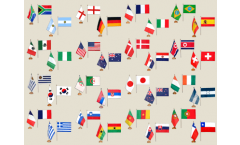 Kit drapeaux de table Football 2010, 32 pays - 15 x 22 cm
