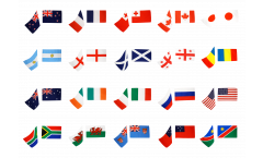 Kit drapeaux Coupe du Monde de Rugby 2011, 20 pays - 90 x 150 cm