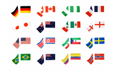 Kit drapeaux sur hampe Football Féminin 2011, 16 pays - 30 x 45 cm