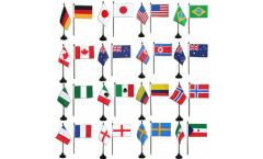 Kit drapeaux de table Football Féminin 2011, 16 pays - 10 x 15 cm