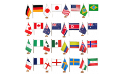 Kit drapeaux de table Football Féminin 2011, 16 pays - 15 x 22 cm