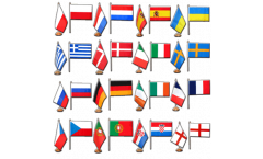 Kit drapeaux de table Football 2012, 16 pays - 15 x 22 cm