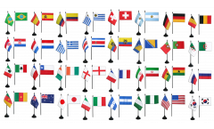 Kit Drapeaux de table Coupe du Monde 2014, mini drapeaux - 10 x 15 cm