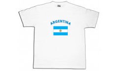 Tee Shirt / T-Shirt Argentine, blanc, Taille L, Round-T