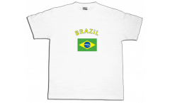 Tee Shirt / T-Shirt Brésil, blanc, Taille XXL, Round-T