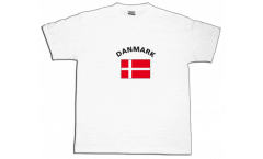 Tee Shirt / T-Shirt Danemark, blanc, Taille L, Round-T