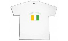 Tee Shirt / T-Shirt Côte d'Ivoire, blanc, Taille L, Round-T