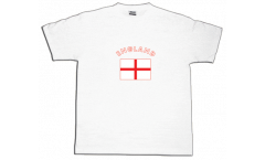 Tee Shirt / T-Shirt Angleterre St. George, blanc, Taille S, Round-T