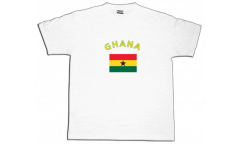 Tee Shirt / T-Shirt Ghana, blanc, Taille S, Round-T