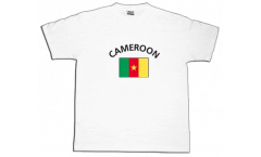 Tee Shirt / T-Shirt Cameroun, blanc, Taille S, Round-T