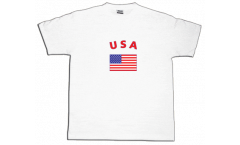 Tee Shirt / T-Shirt USA, blanc, Taille S, Round-T
