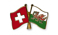 Pin's épinglette de l'amitié Suisse - Pays de Galles - 22 mm