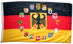 Drapeau Allemagne avec des blasons des 16 länder
