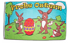 Drapeau Frohe Ostern Hasenfamilie