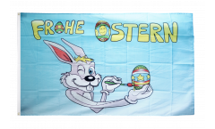 Drapeau Frohe Ostern lapin de Pâques